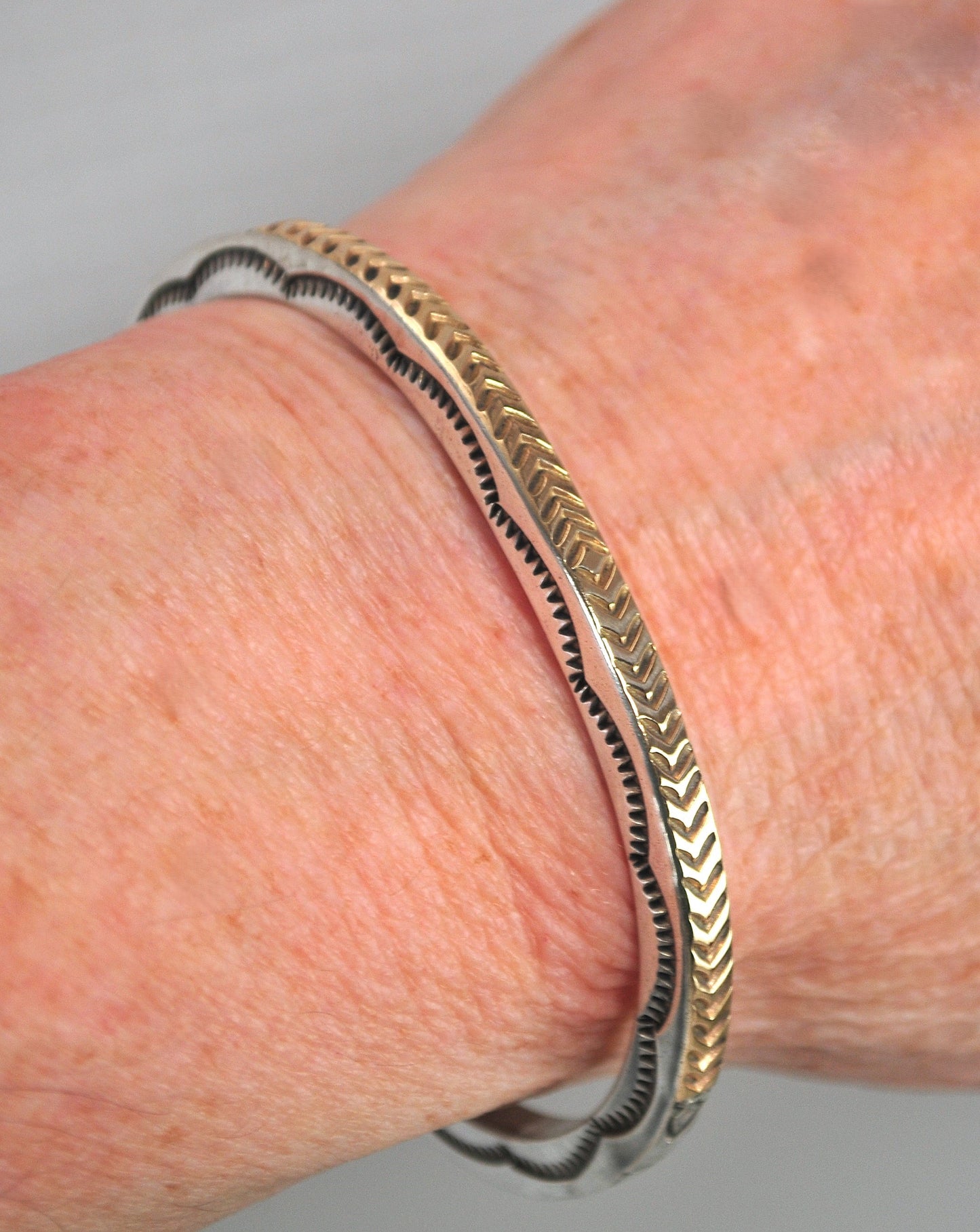 Alvin Monte Sterling Silver 14K Gold Cuff Bracelet