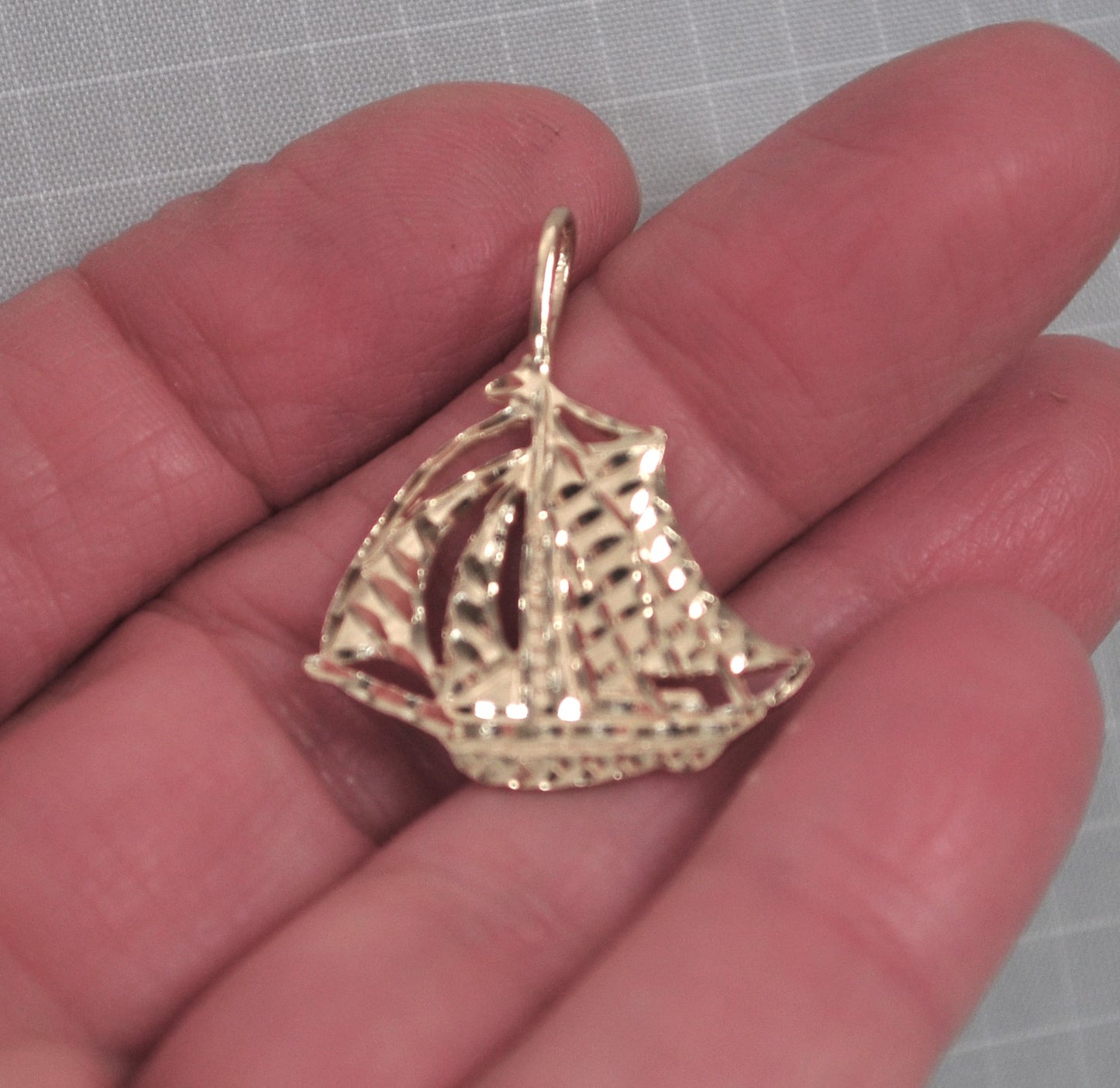 14K Gold Sailboat Pendant