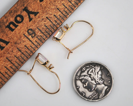 SMALL 10K Gold CZ Earrings