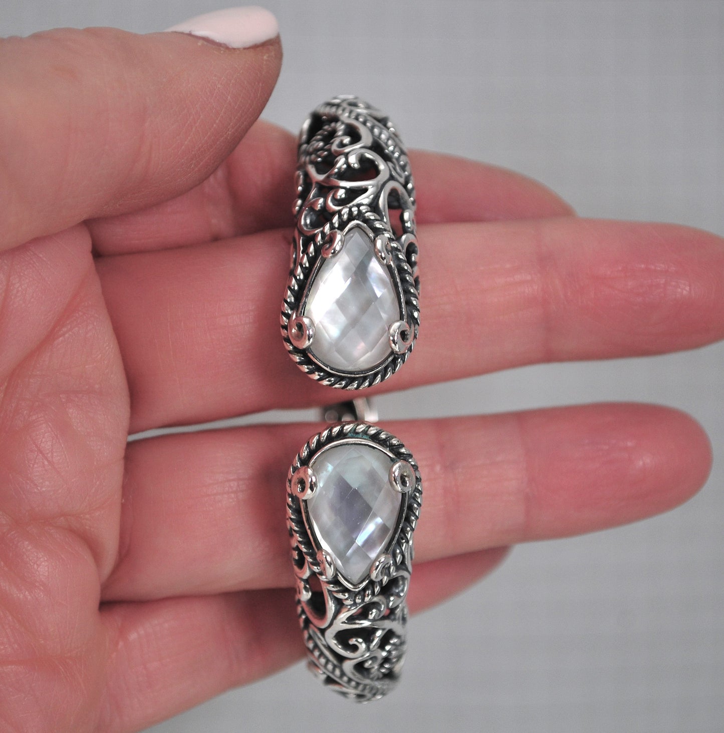 Carolyn Pollack Relios Sterling Silver Doublet Bangle Bracelet