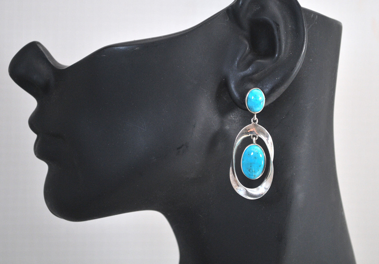 Sally C Treasures Sterling Silver Turquoise Earrings