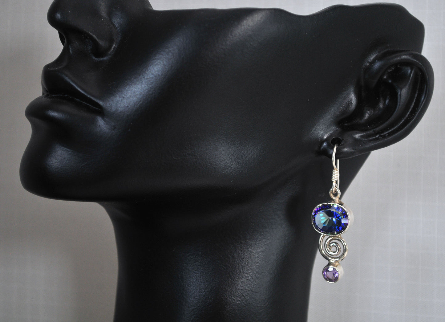 Sterling Silver Mystic Topaz Amethyst Earrings