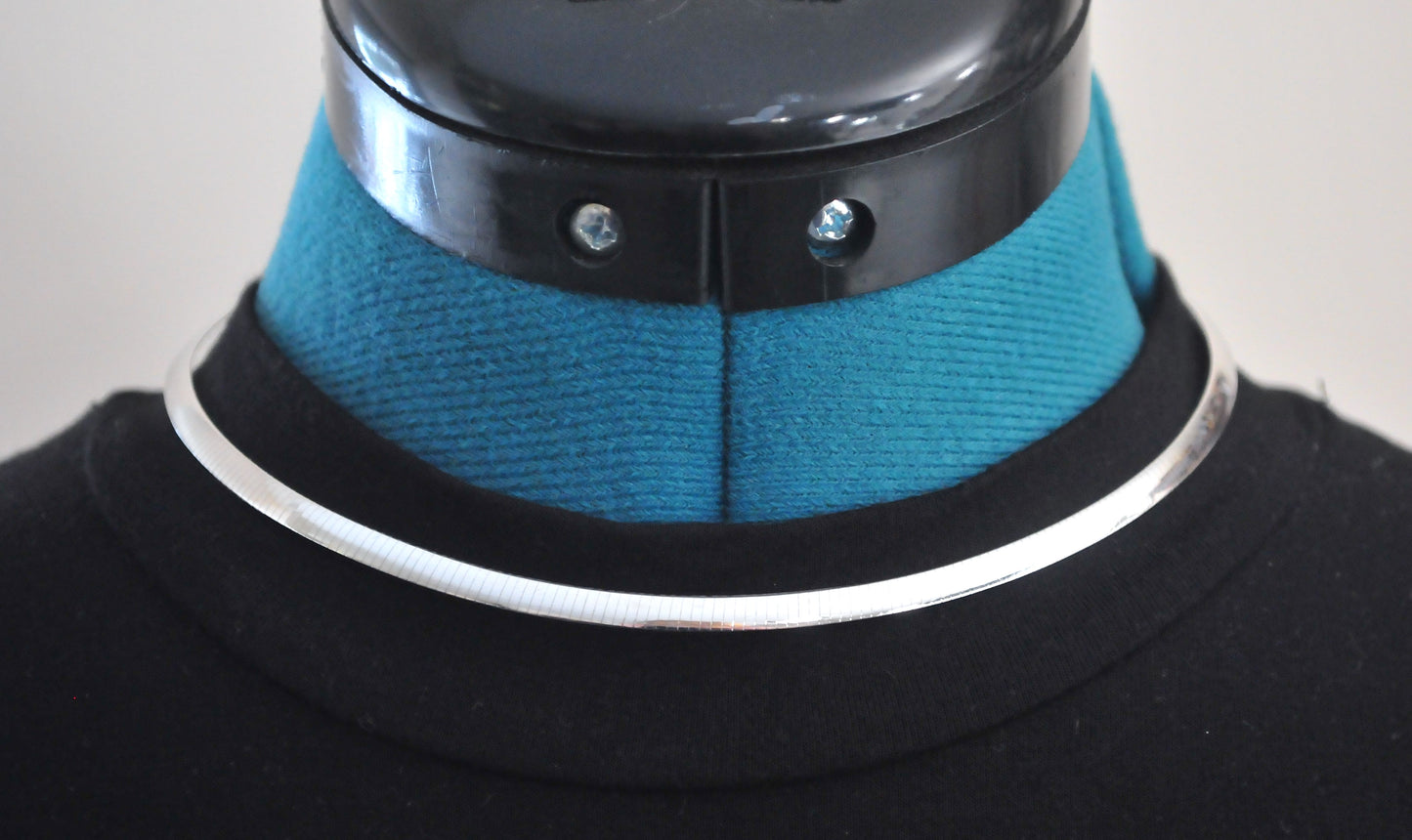 Signed Sterling Silver 4mm Omega Choker Necklace