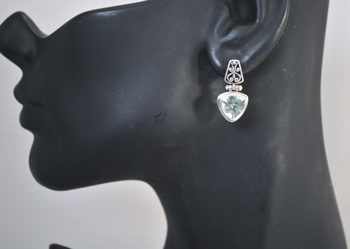 Sterling Silver Green Amethyst Earrings