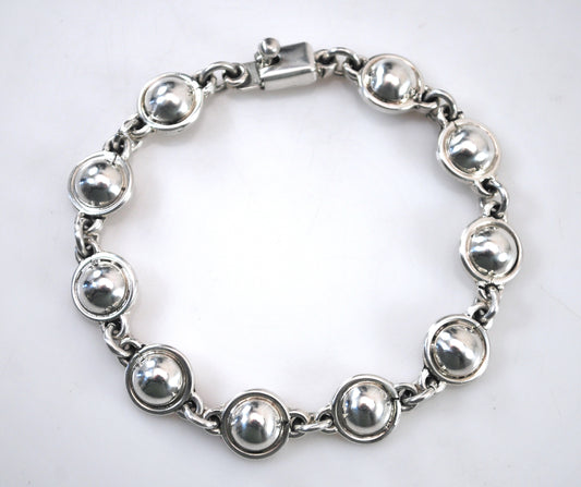 Sterling Silver Dome Circle Bracelet