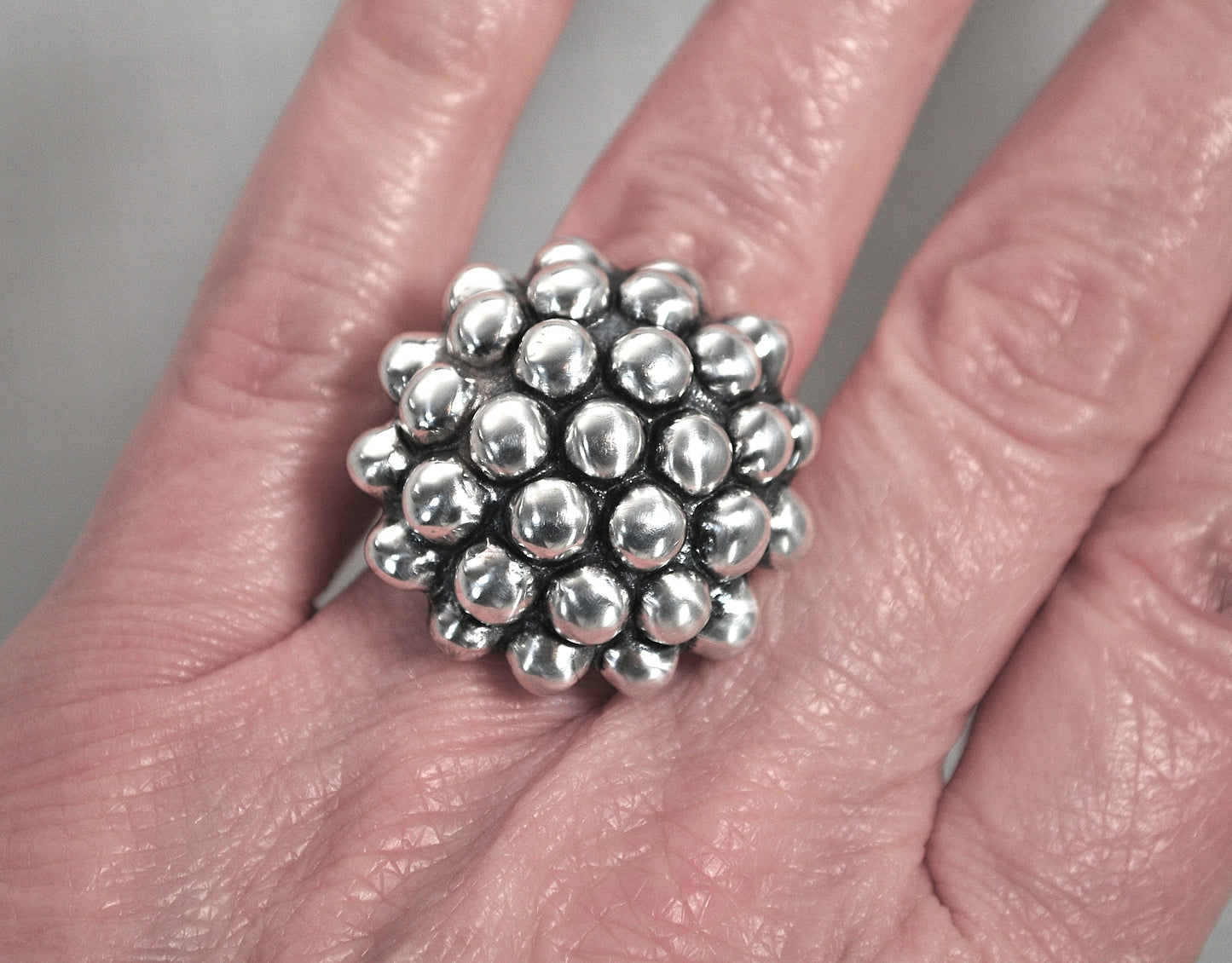 LARGE Signed Sterling Silver Chunky Ring