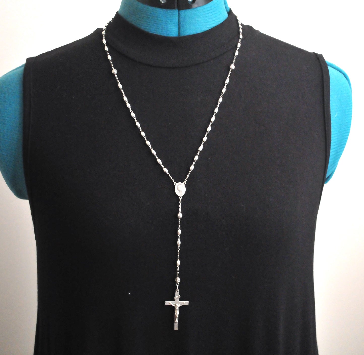 As is - Antique Vintage Sterling Silver Saint Rosary Beads