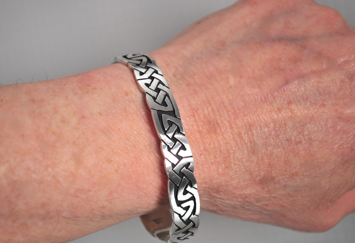 Heavy Sterling Silver Celtic Knot Cuff Bracelet