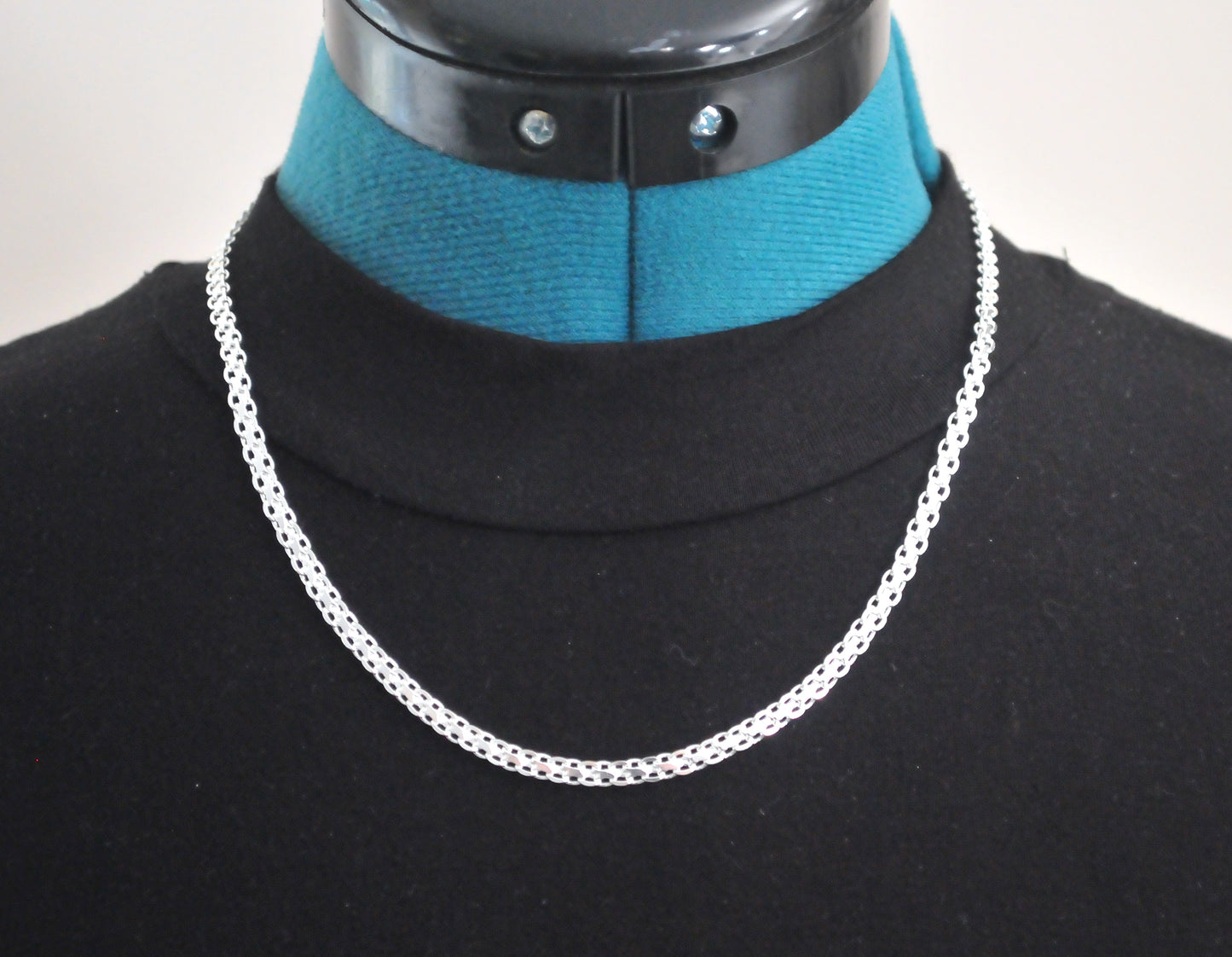 925 Sterling Silver 3.5mm Bismark Chain Necklace