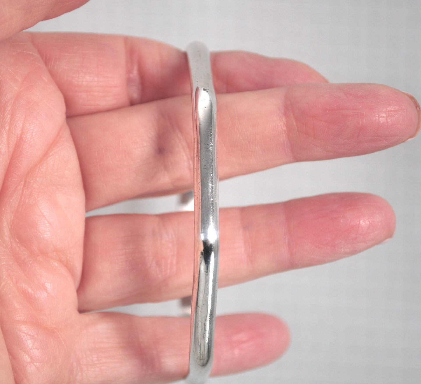 Vintage Octagonal Solid Sterling Silver Bangle Bracelet