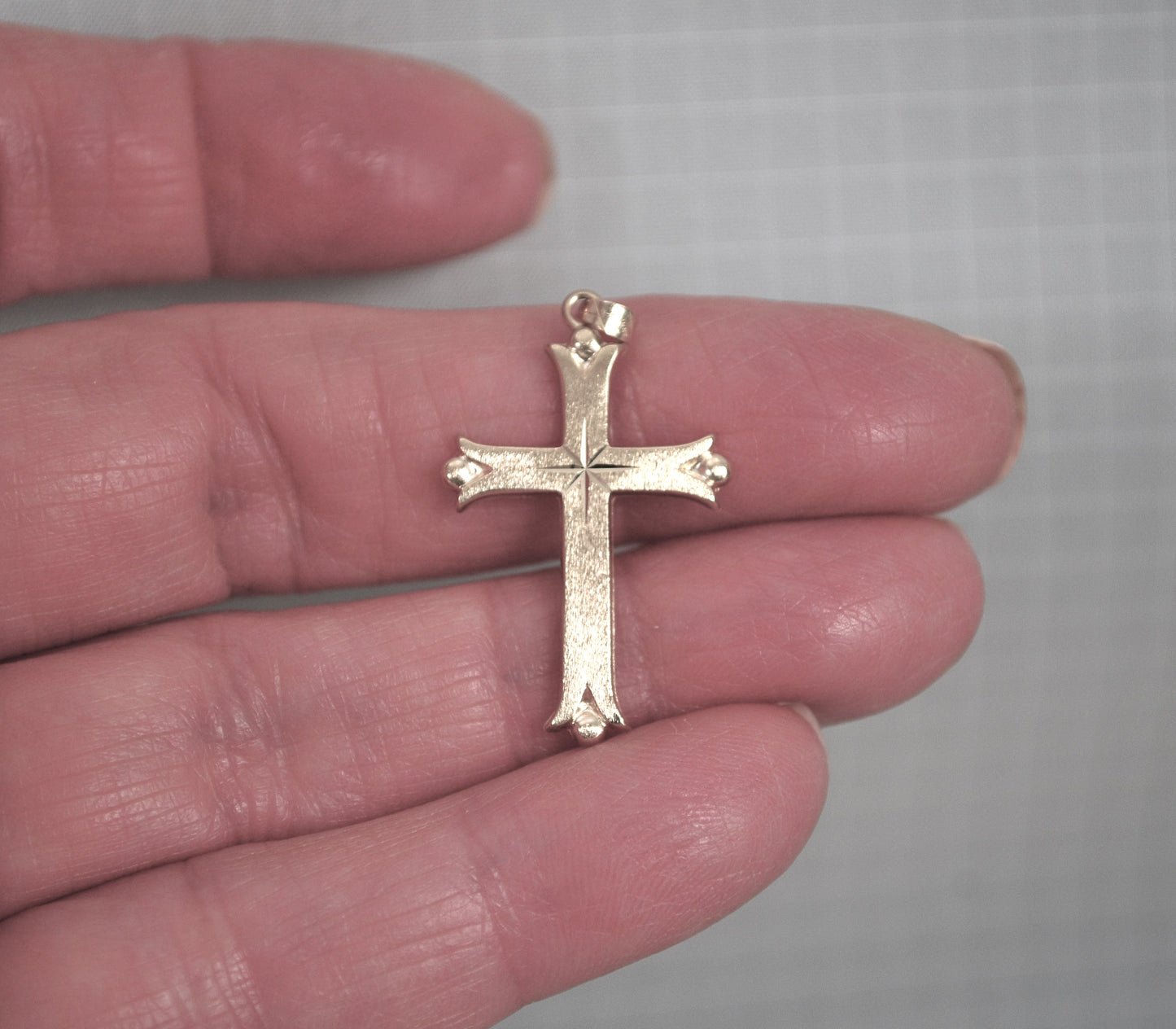 14K Gold Fleuree Cross Pendant