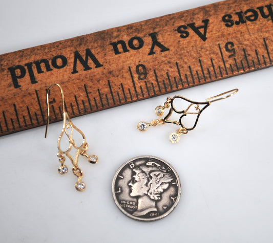 LIGHTWEIGHT 14K Gold Chandelier Earrings