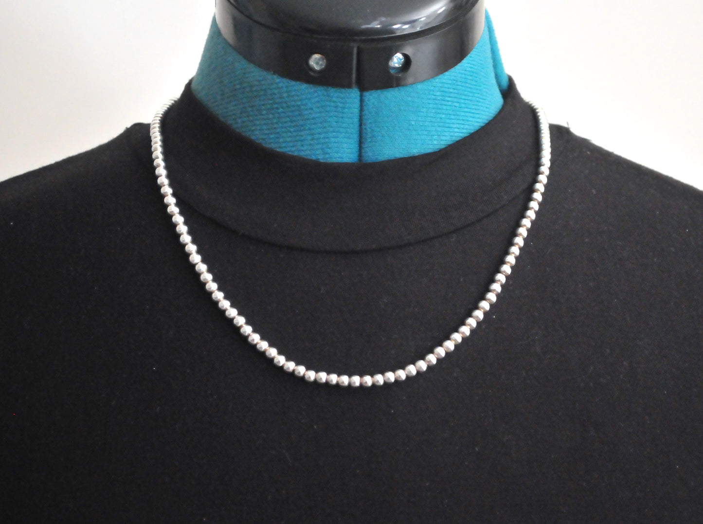 925 Sterling Silver 4mm Bead Ball Chain Necklace