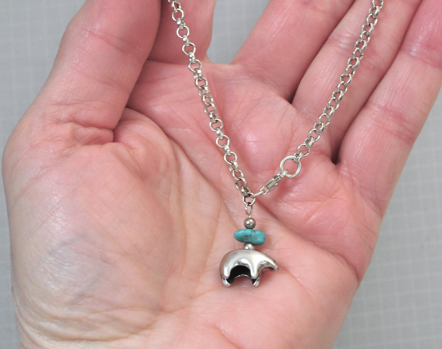 Relios Sterling Silver Turquoise Bear Ankle Bracelet