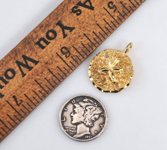 14K Gold Sand Dollar Pendant