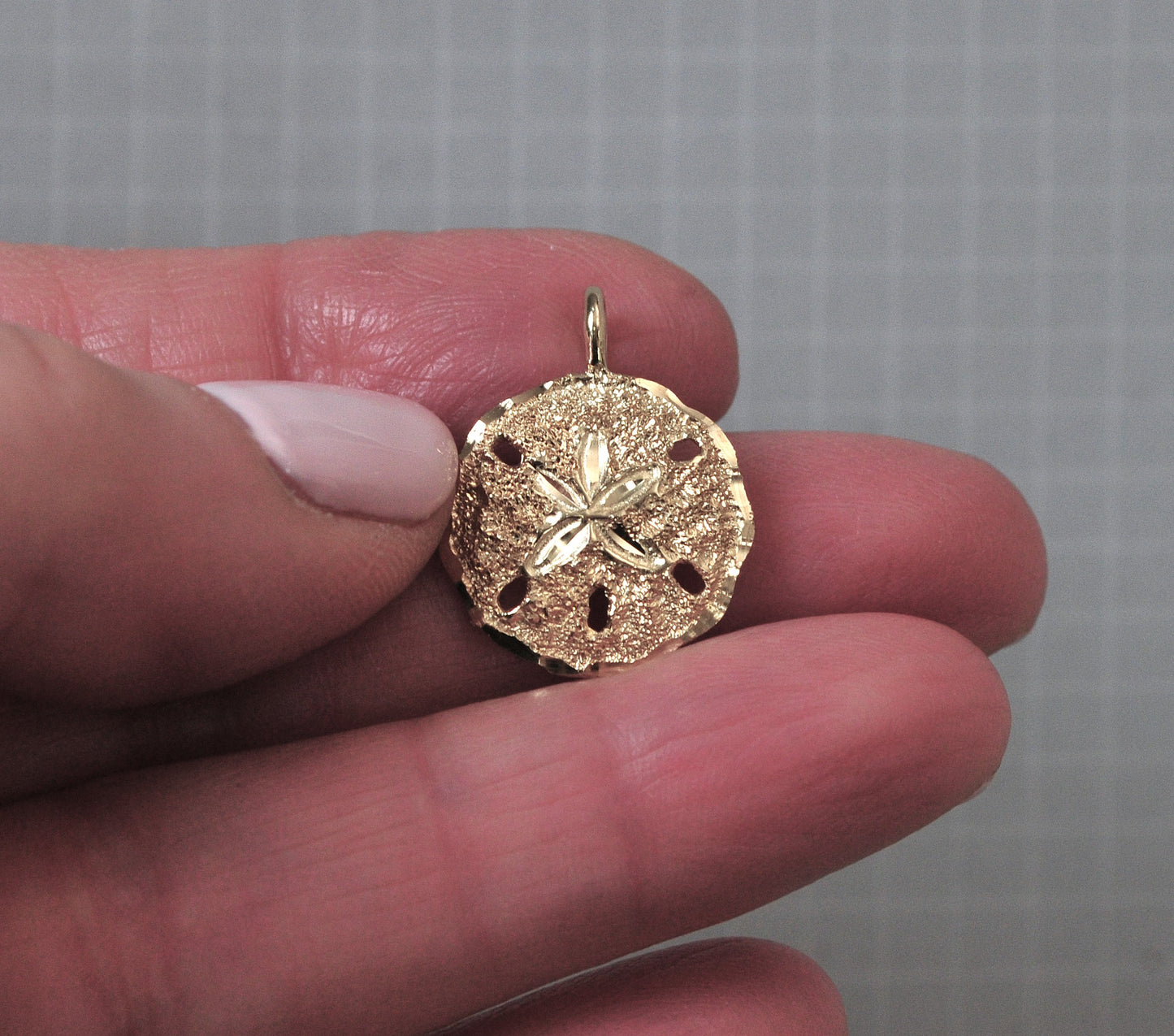 14K Gold Sand Dollar Pendant