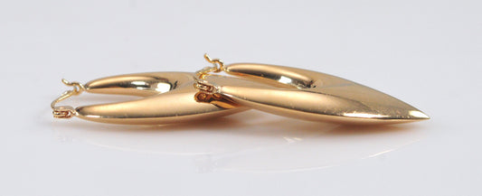 Long 10K Gold Hoop Earrings