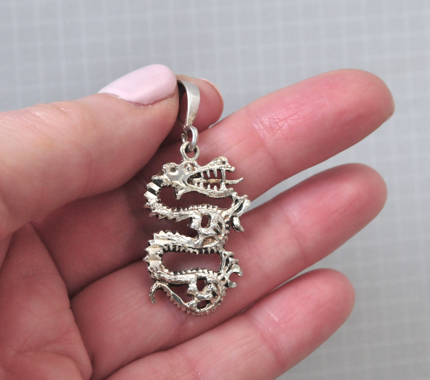 Sterling Silver Dragon Pendant