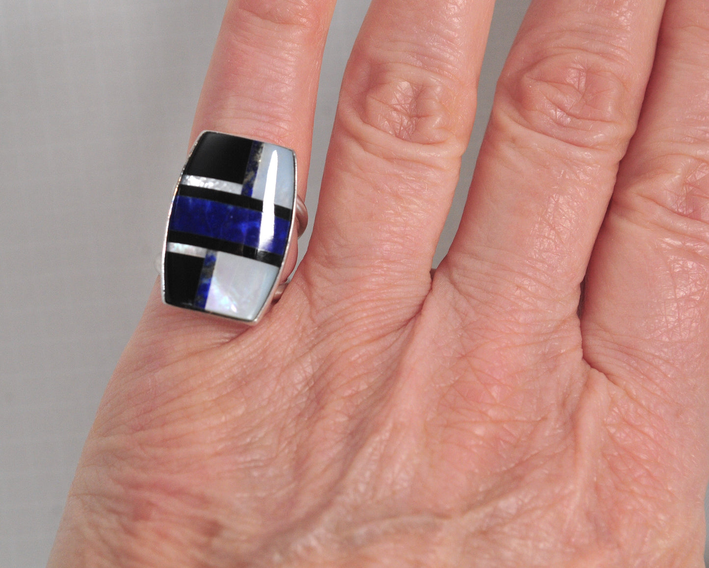 Jay King DTR Sterling Silver Lapis Mother of Pearl Ring