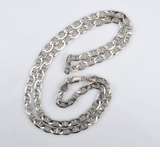 Sterling silver 5mm Mariner Link Chain Necklace