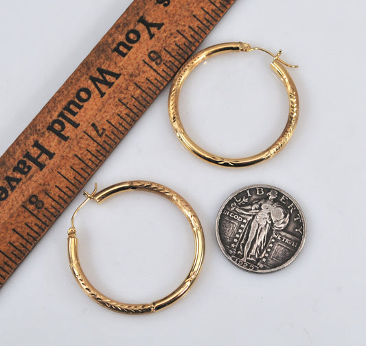 Large 14K Gold Hoop Earrings