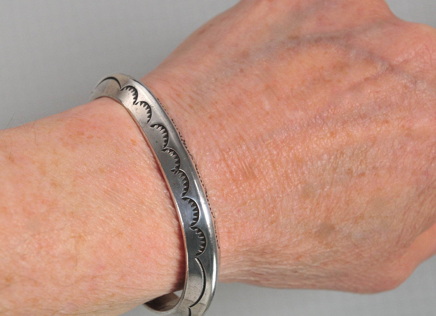 Tahe Native American Sterling Silver Cuff Bracelet