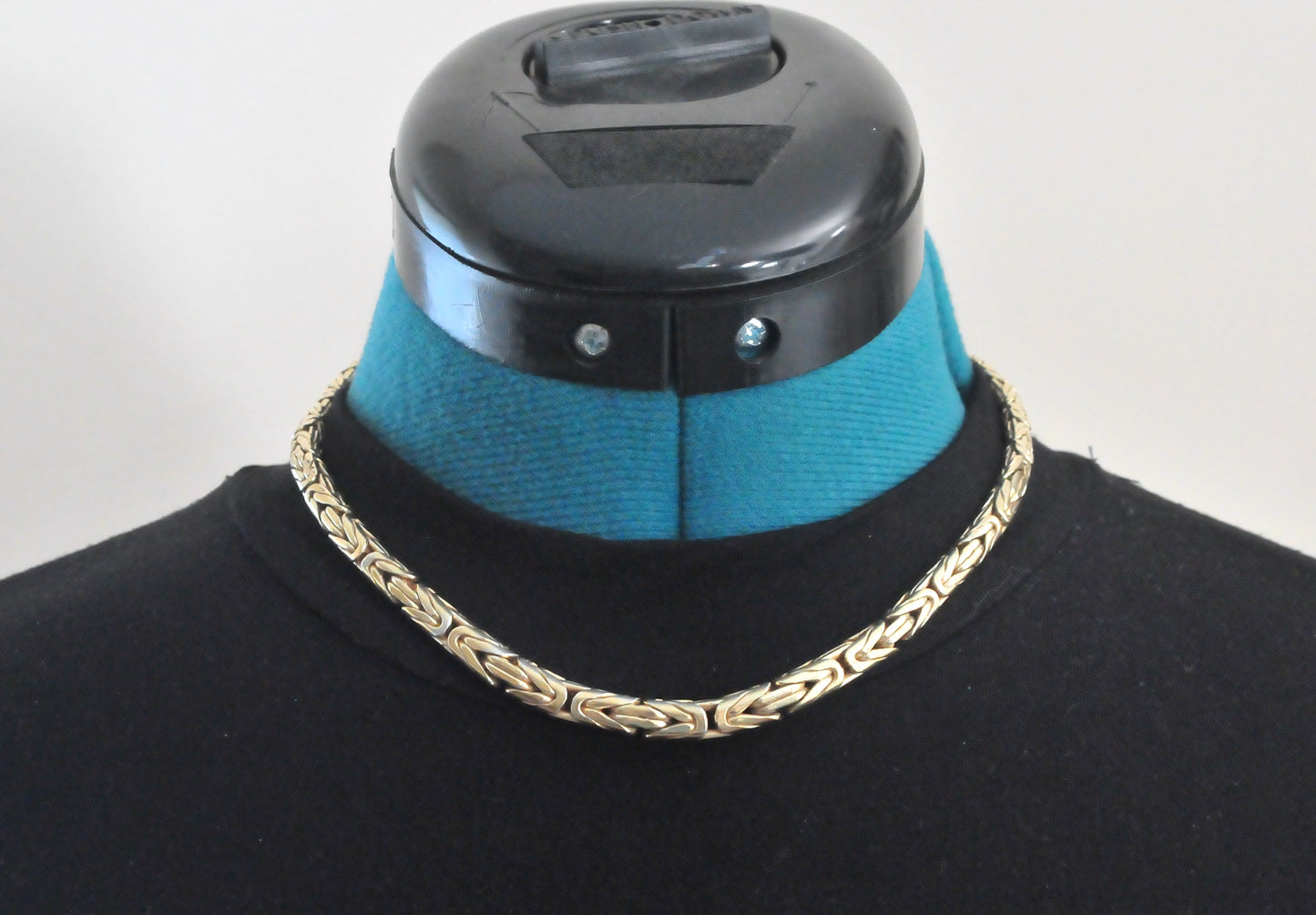 Gold over Sterling Silver Byzantine Chain Necklace