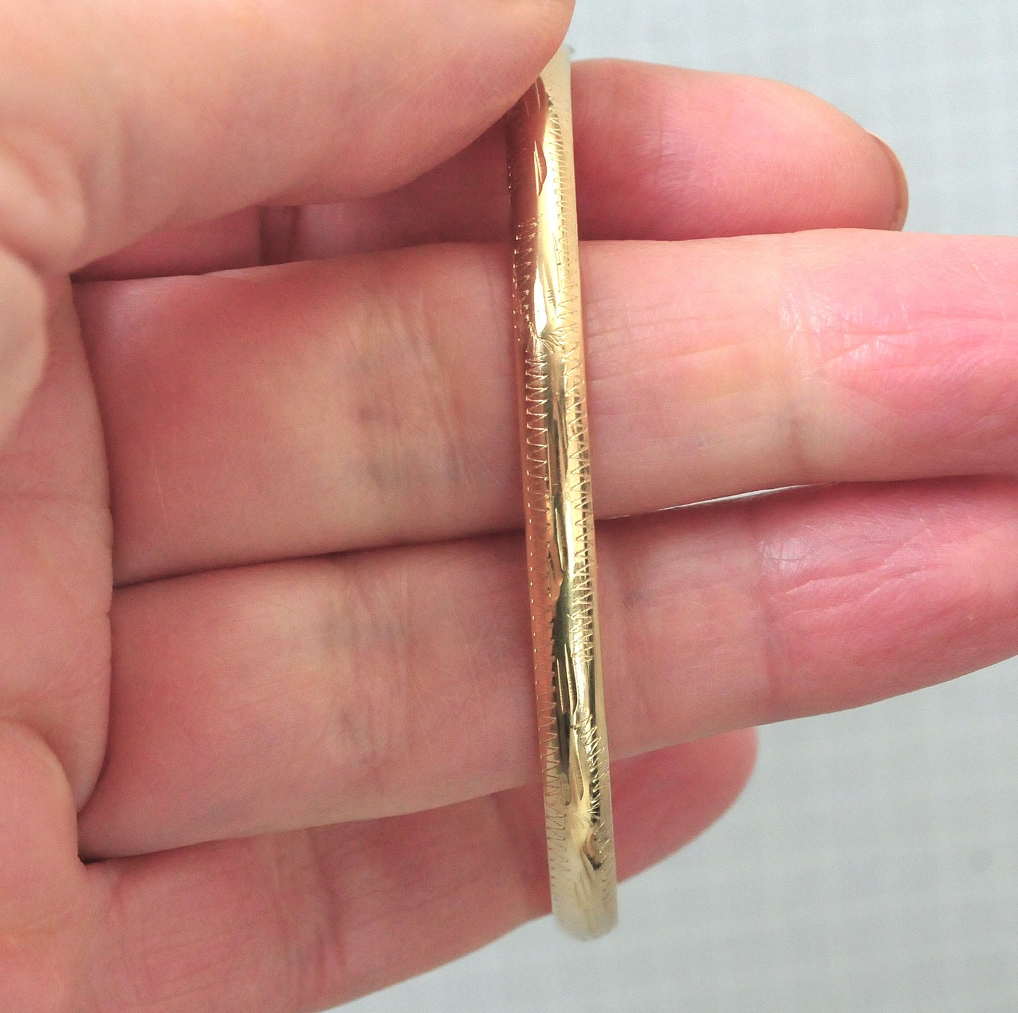 Narrow 14K Gold Bangle Bracelet