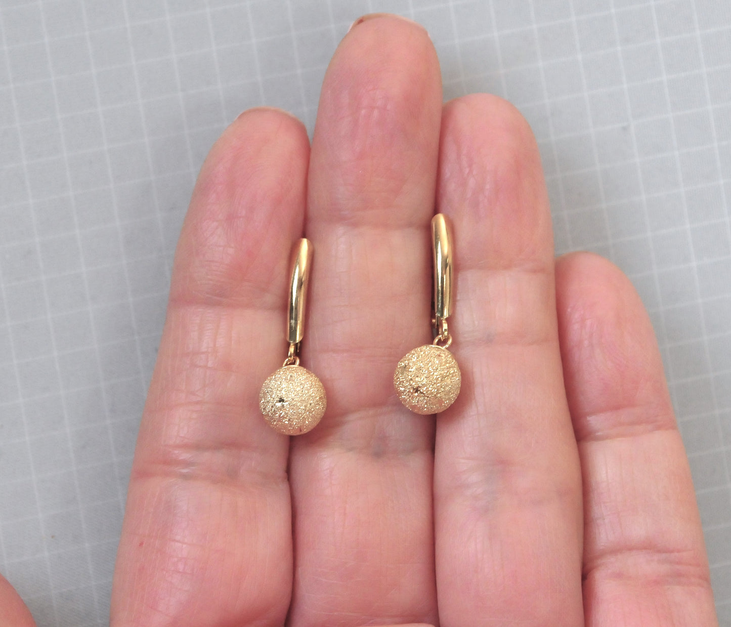 Jacmel Mauritius 14K Gold Ball Dangle Earrings