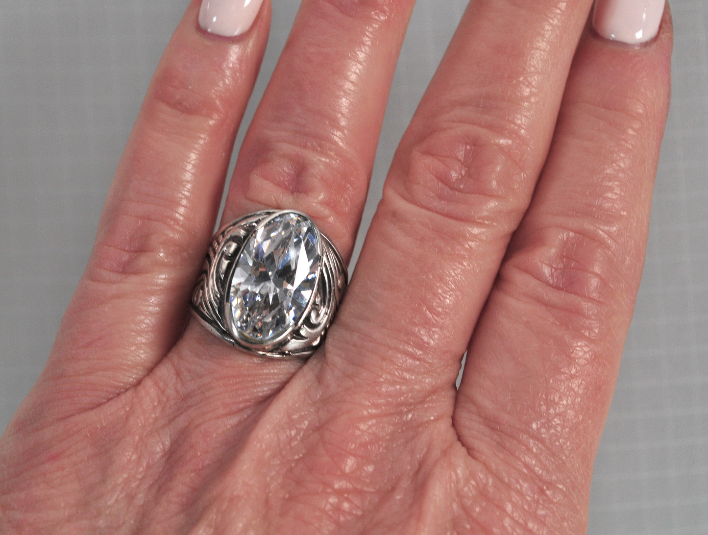Sterling Silver Scrolled Statement Ring