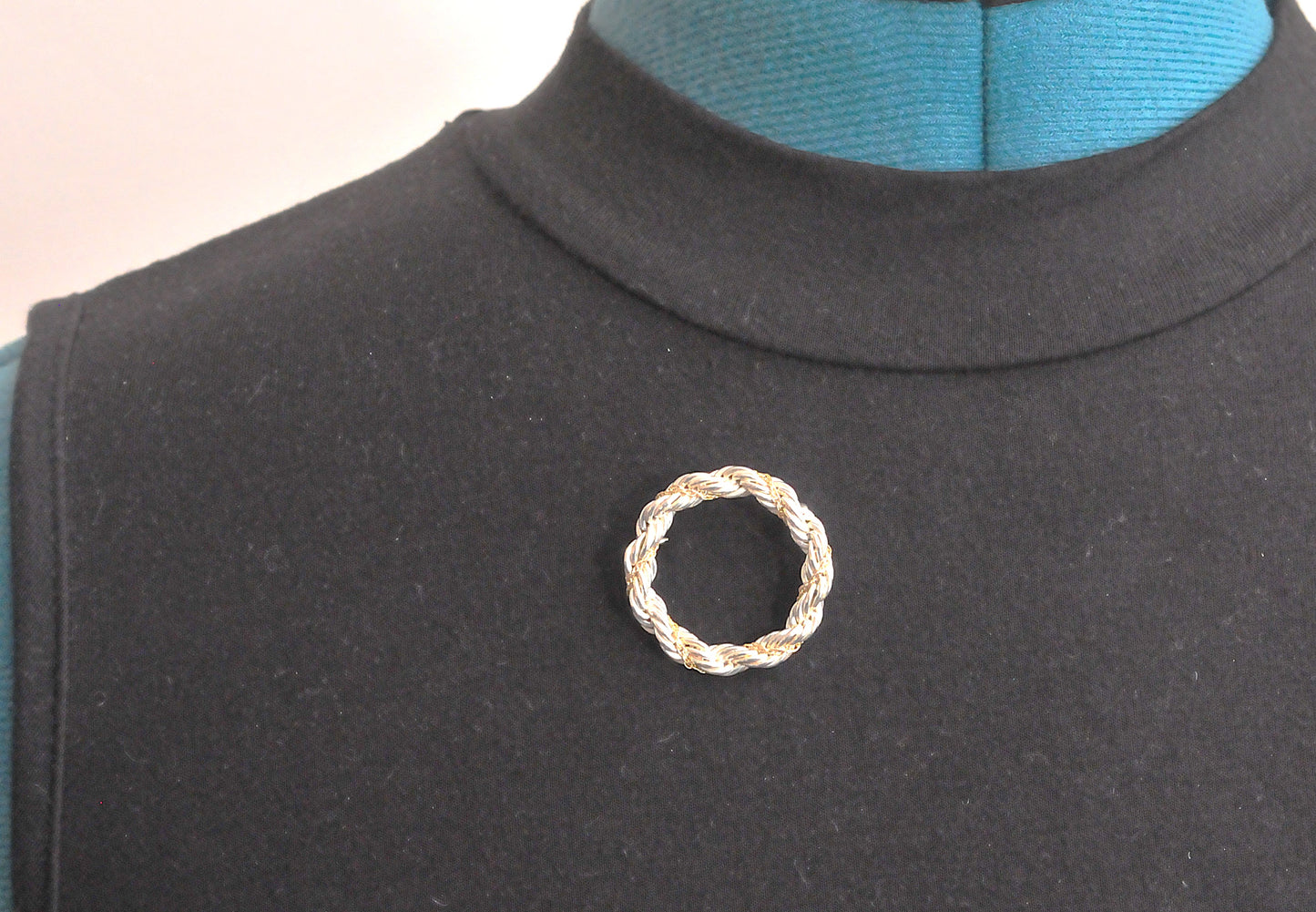 Estate Tiffany & Co. Sterling Silver 18K Gold Wreath Brooch