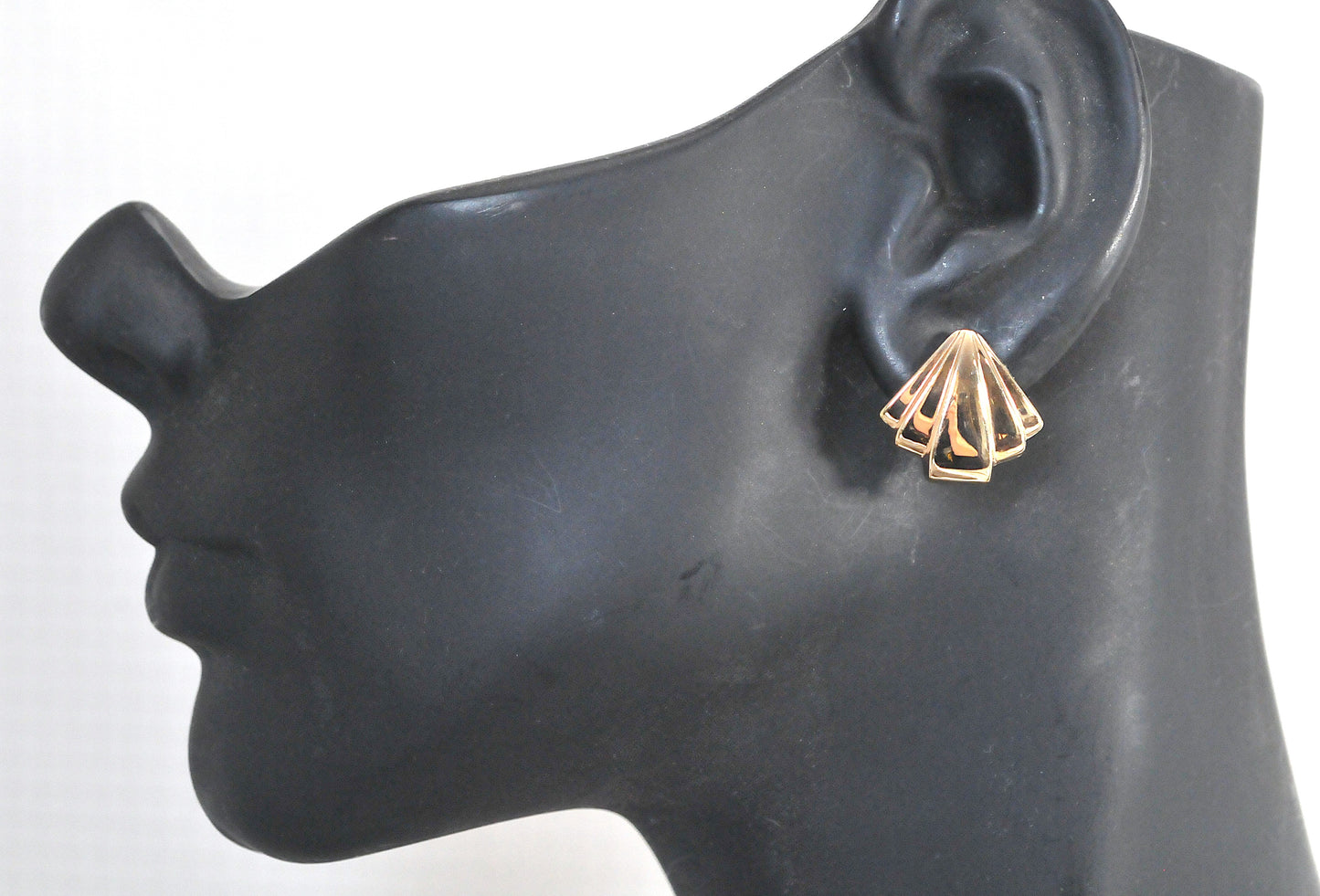 14K Gold Triangle Stud Earrings