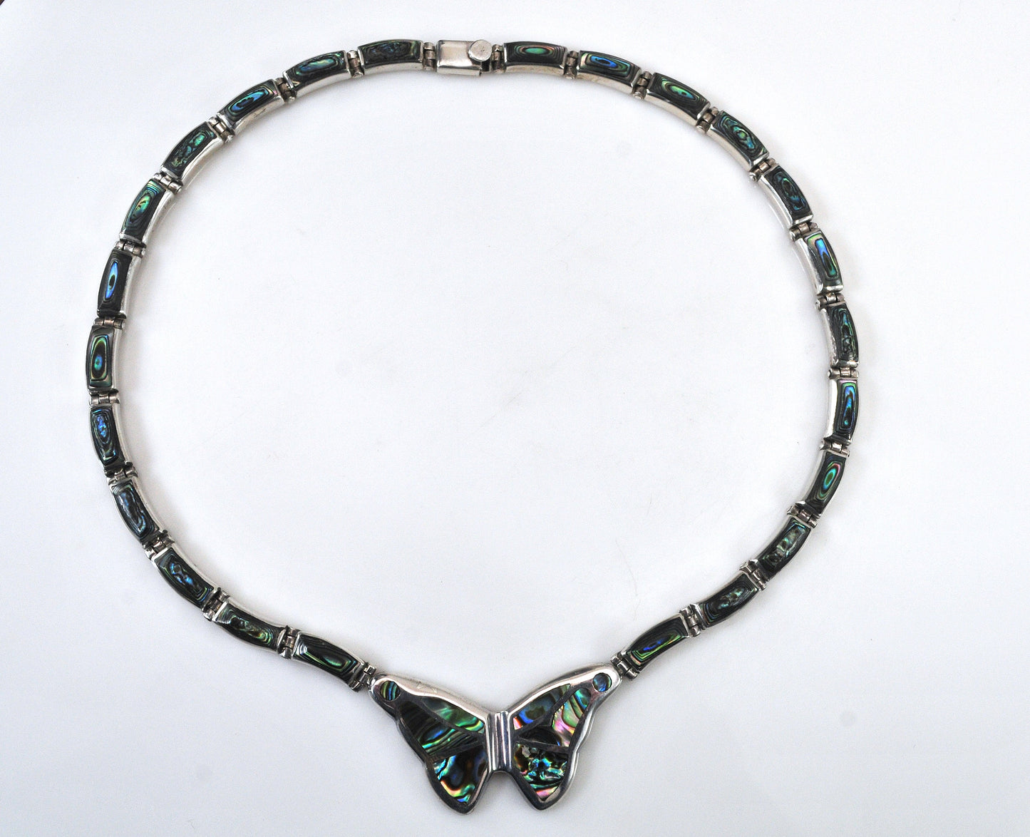 Montero 950 Silver Abalone Inlay Butterfly Necklace
