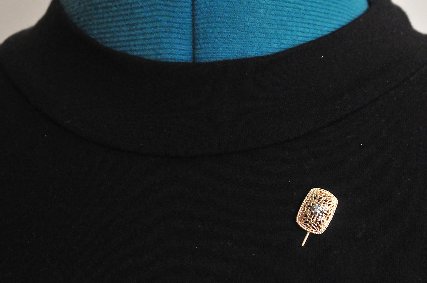 Antique 14K Gold Diamond Stick Pin