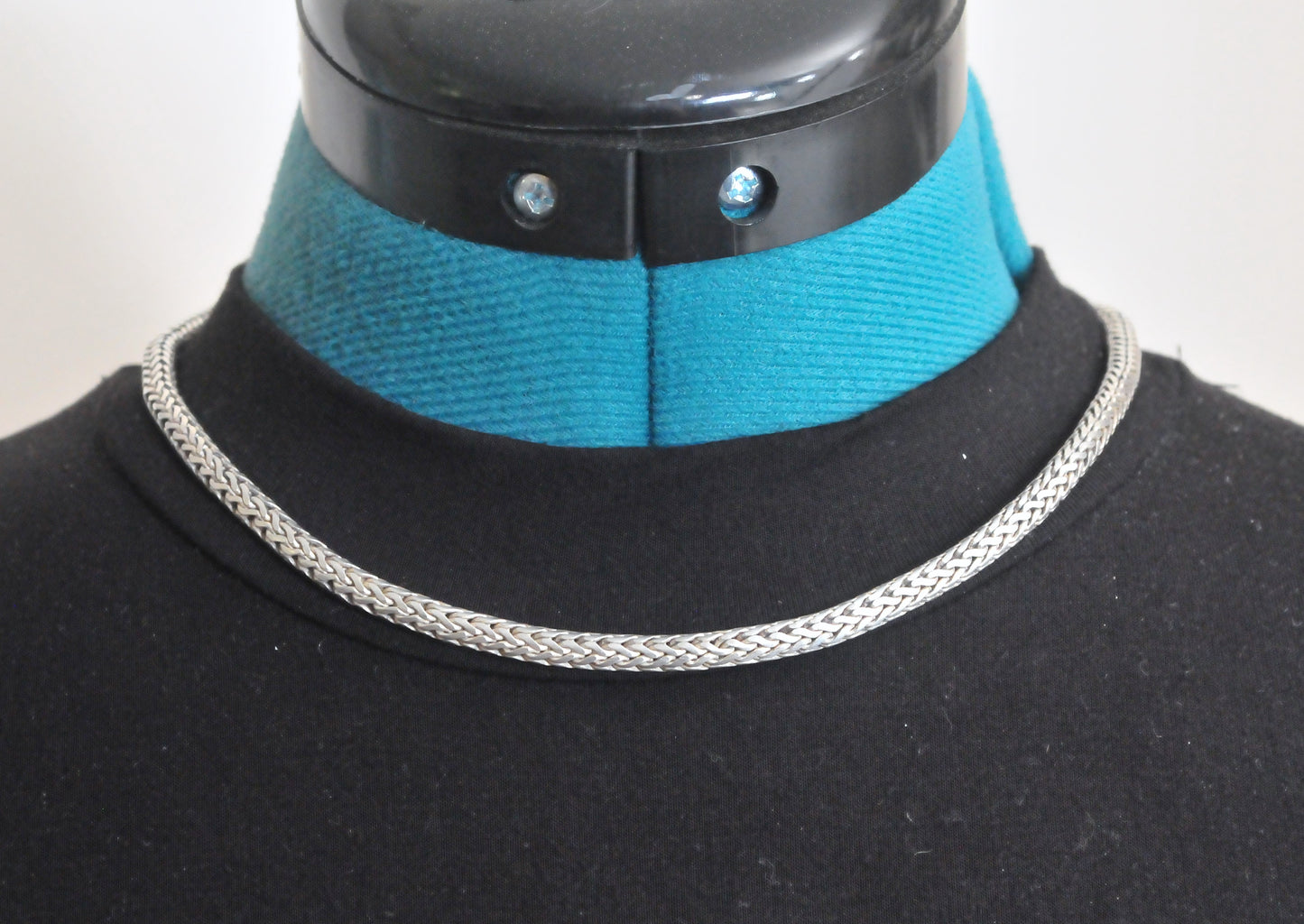 Heavy Sterling Silver Foxtail Chain Necklace