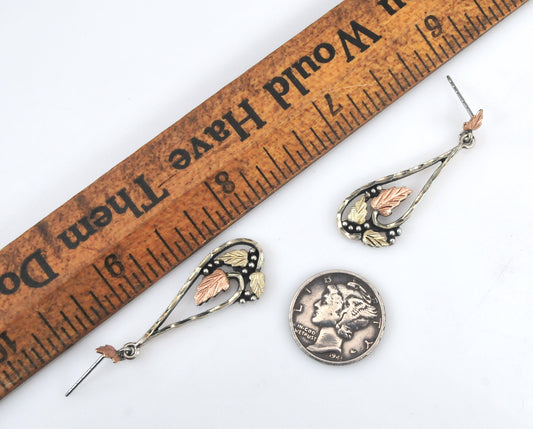 Wheeler Black Hills Sterling Silver 12K Gold Leaf Earrings