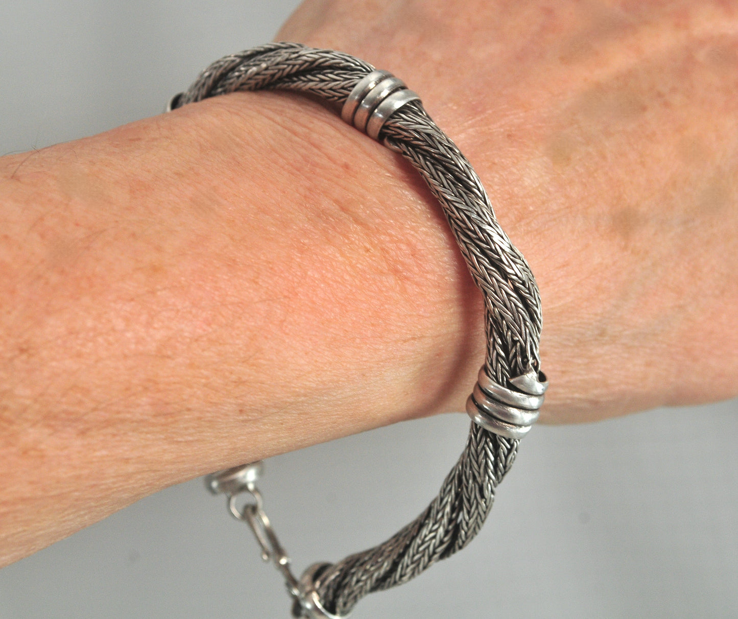 Heavy Sterling Silver Foxtail Bracelet