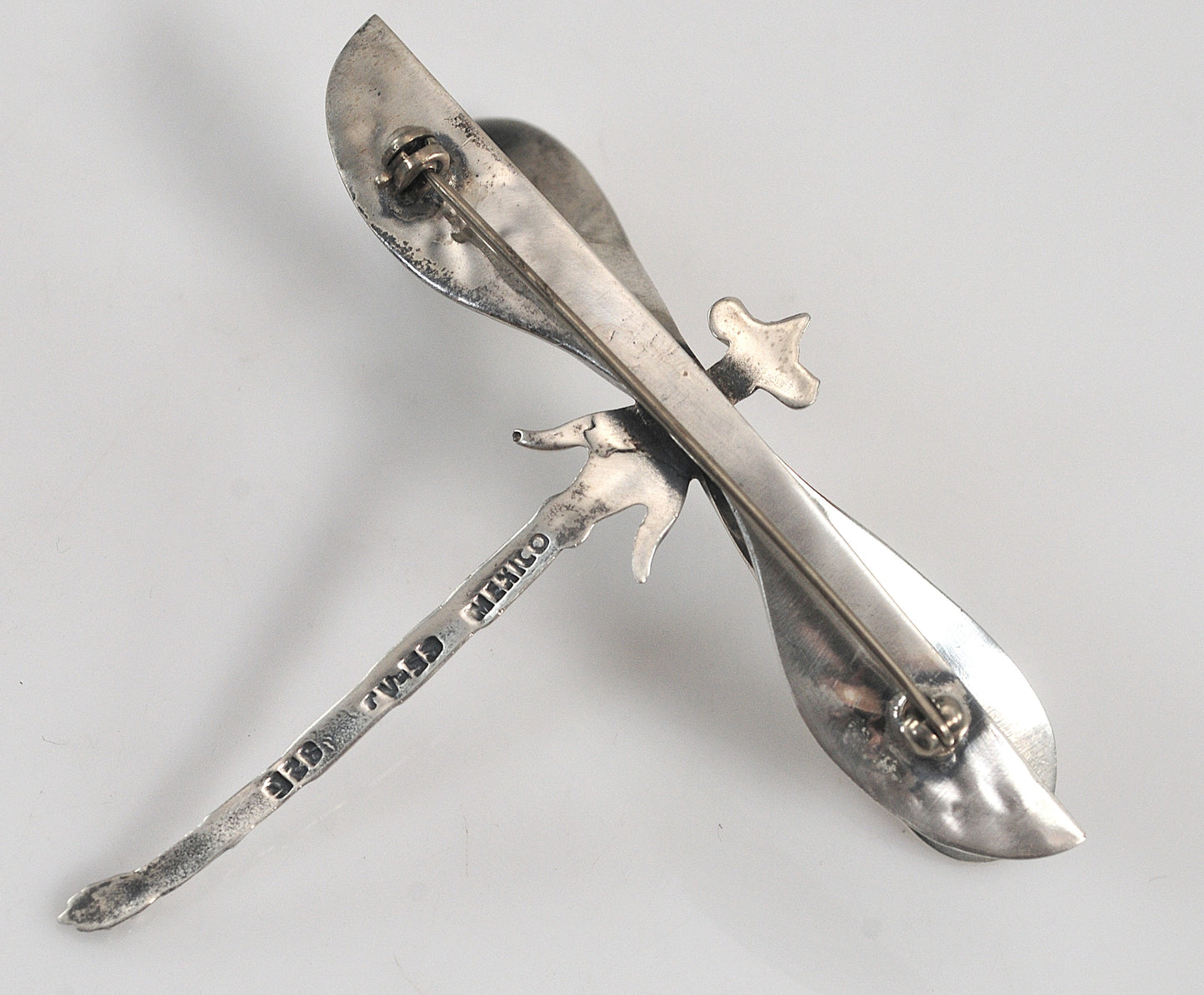 Large Vintage Taxco Sterling Silver Dragonfly Brooch