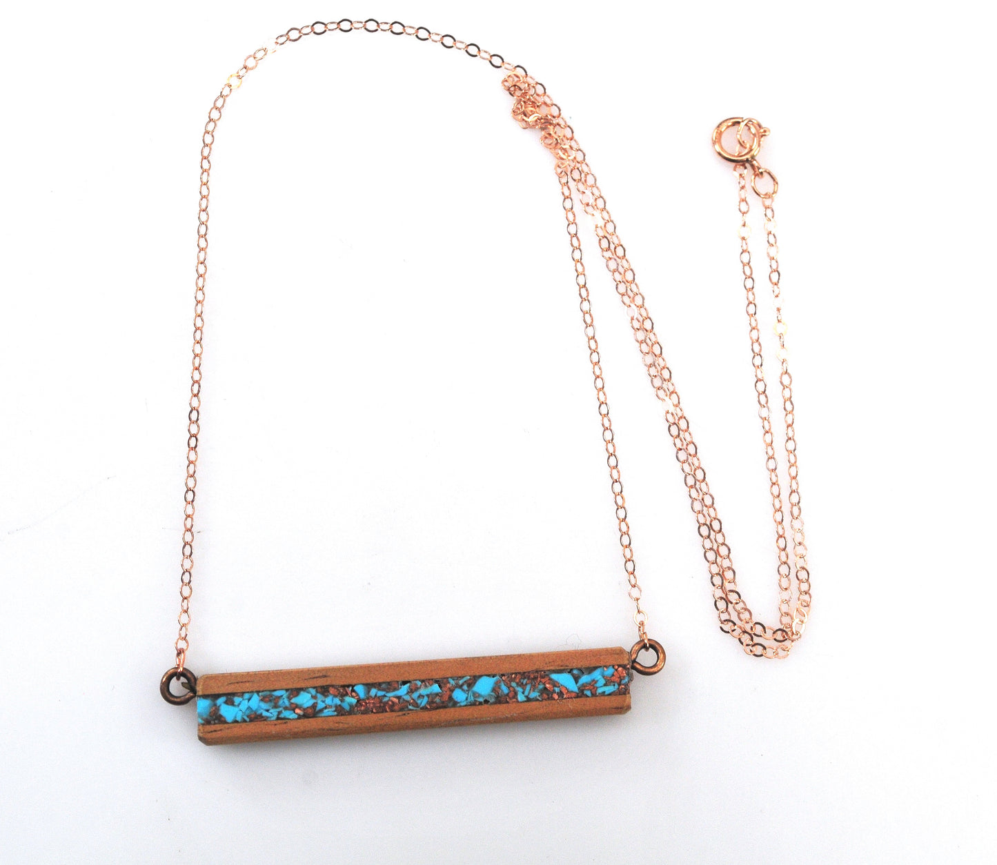 Gold Filled Wood Bar Necklace