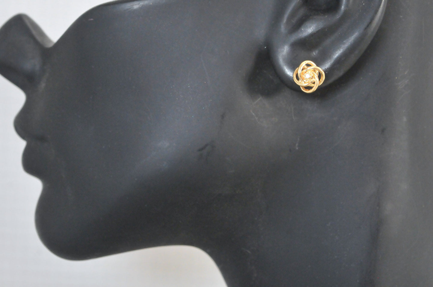 14K Gold Diamond Knot Stud Earrings