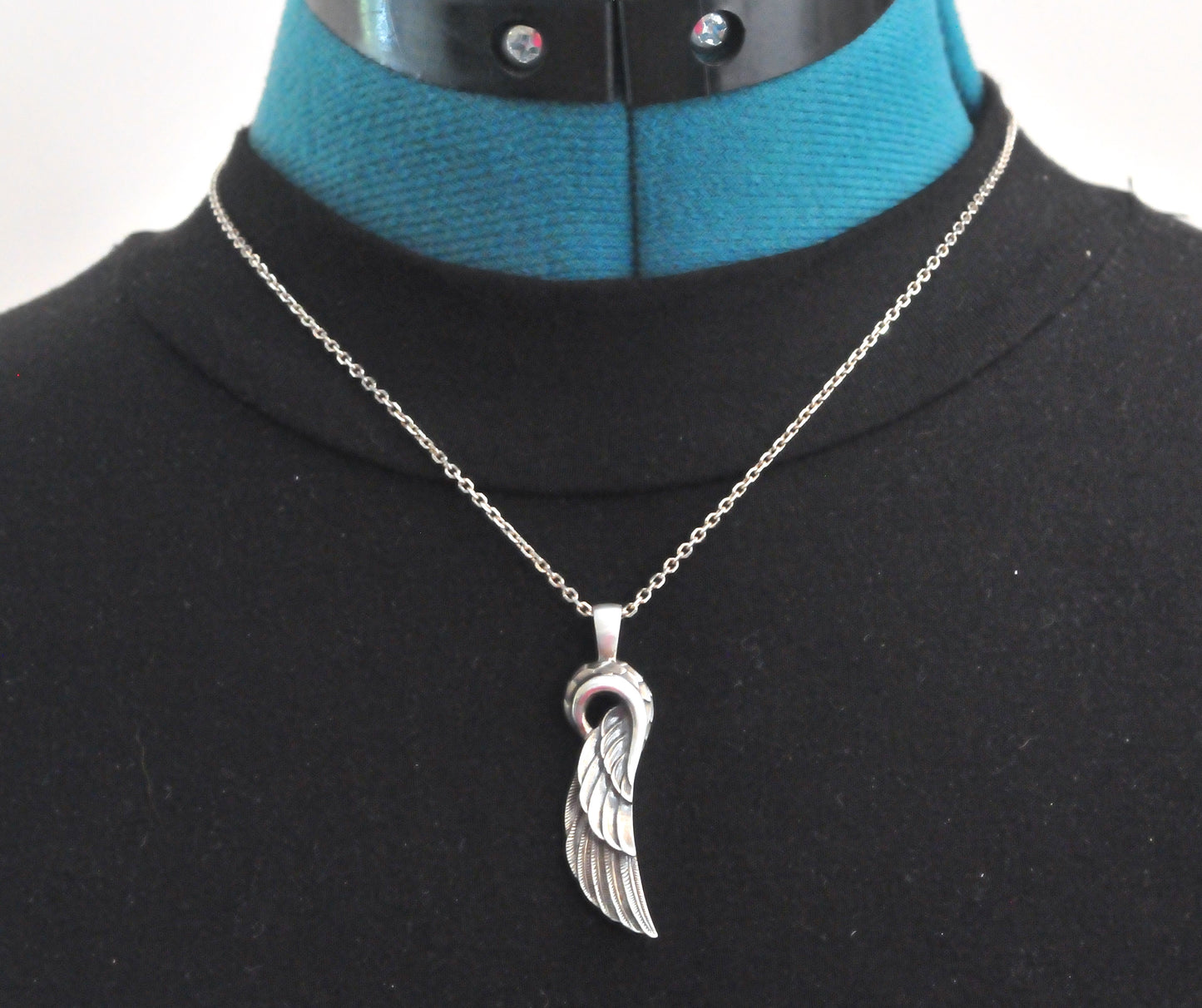 Dudal Sterling Silver Wing Pendant Necklace