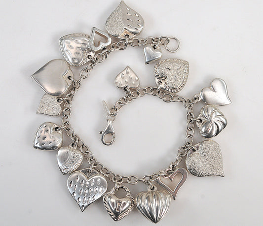 Signed Sterling Silver “My Strawberry’s Heart” Charm Bracelet