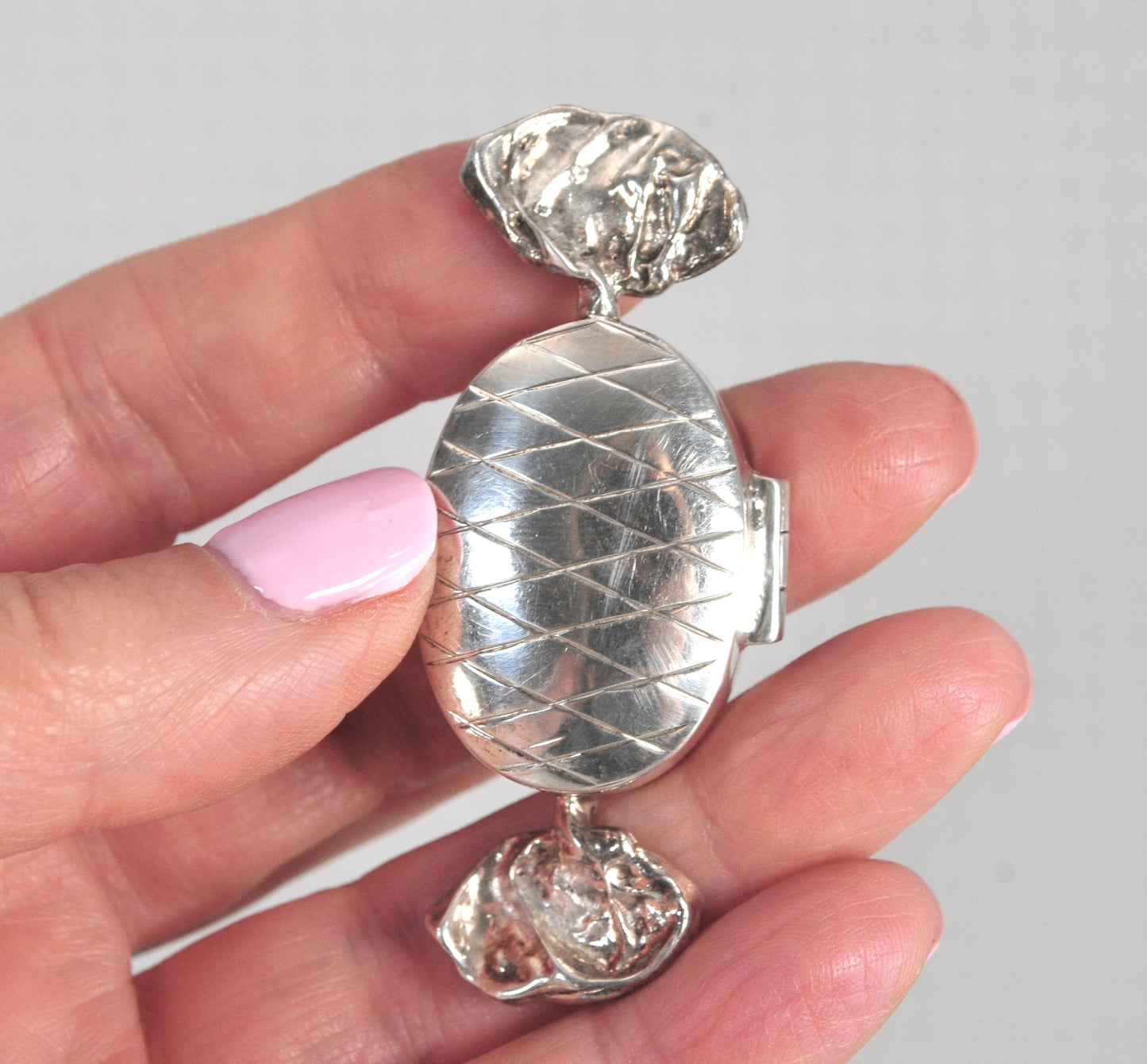 Vintage Sterling Silver Candy Wrapper Pill Box