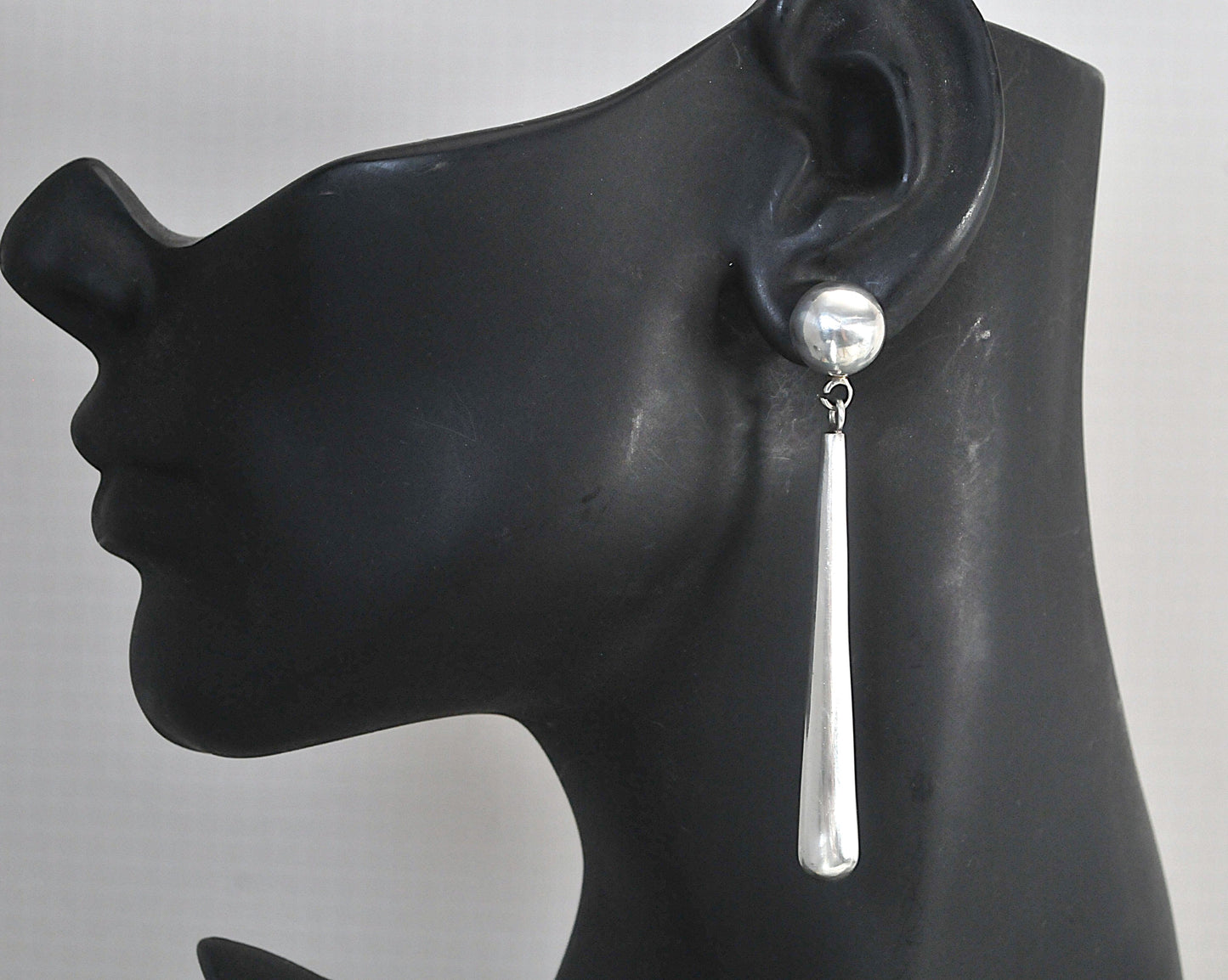 LONG Taxco Sterling Silver Statement Earrings
