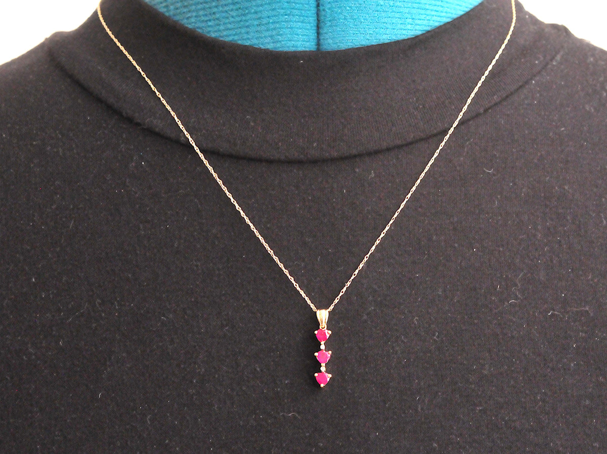 Chuck Clemency 10K Gold Ruby Heart Journey Pendant Necklace with Diamond accents