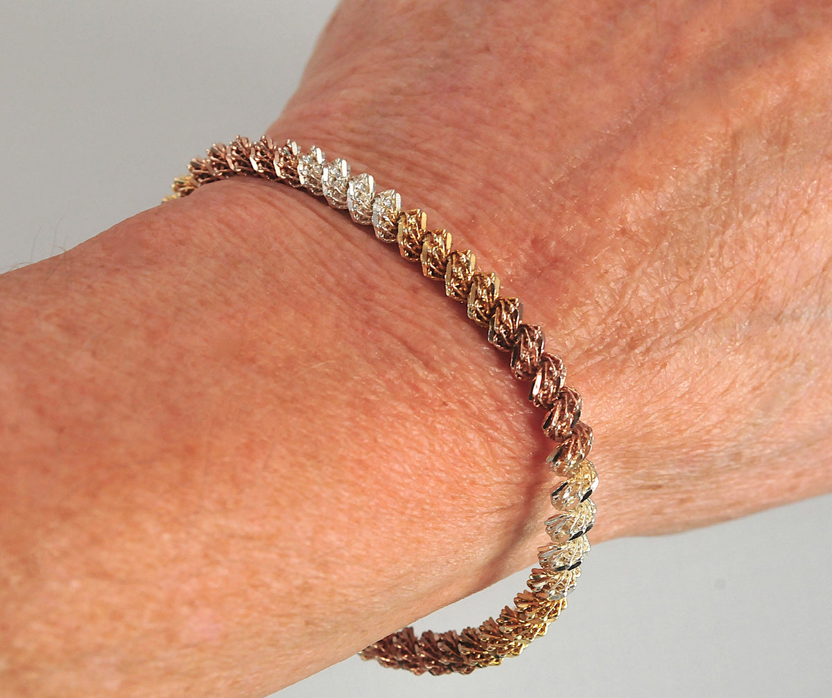 Vintage Milor 925 Italy Two Tone Bracelet