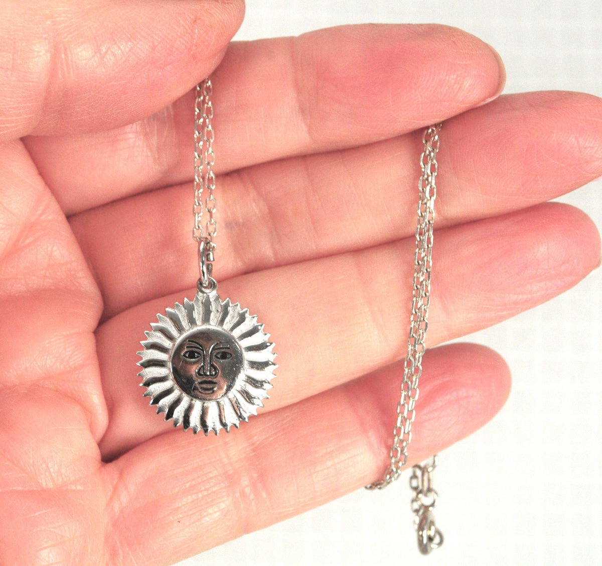 Sterling Silver Virgin Islands Sun Pendant Necklace