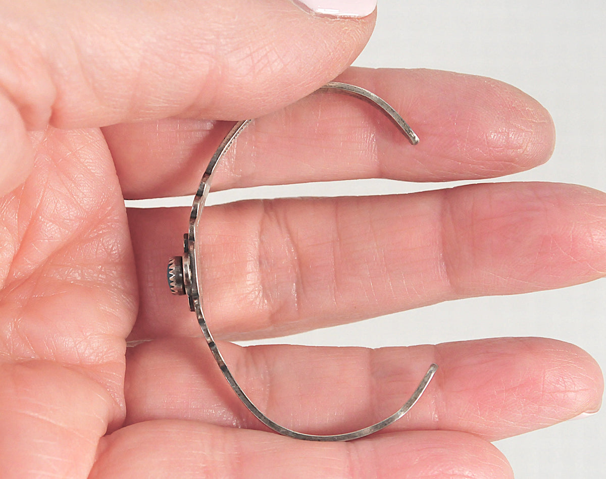 Vintage Sterling Silver Child Thunderbird Cuff Bracelet