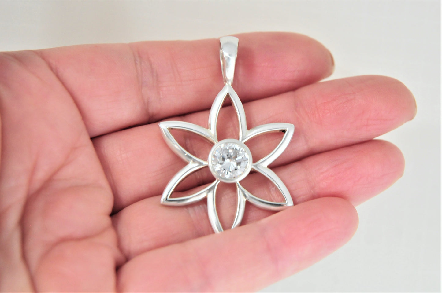 Silpada Sterling Silver CZ Flower Pendant