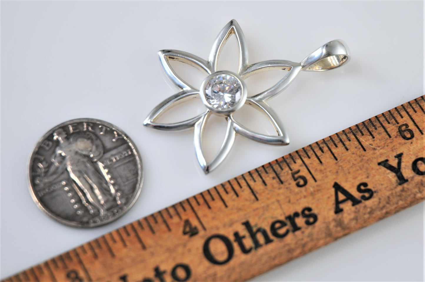 Silpada Sterling Silver CZ Flower Pendant